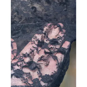 Womens Lace Crop Top Small Black Bell Sleeve Mock Neck Goth Whimsigoth‎ Festival thumbnail 8