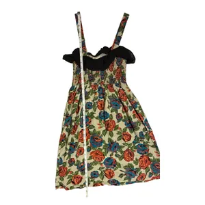 Audrey 3 +1 Floral Smocked Mini Dress‎ Rose Print Ruffle Neck Rayon DH4169 L thumbnail 8