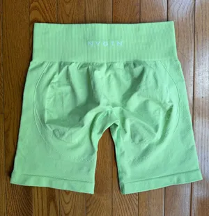 NVGTN Pastel Lime Green Seamless Biker Shorts High Waist Contour Knit Size Small thumbnail 1
