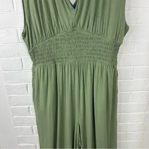 Old Navy Green Casual Stretch Wide Leg Jumpsuit Size XL thumbnail 5