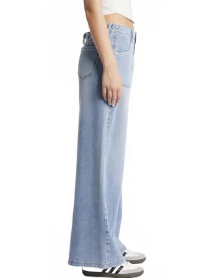 PTCL Utility High Waist Wide Leg Jeans Light Wash Indigo Size 25 thumbnail 3