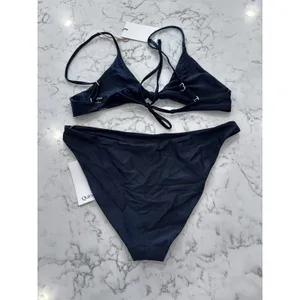 NWT Quince Black Knot Tie Bikini Top & Low Rise Bottom Set Size Medium thumbnail 2