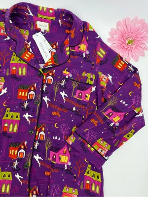 BedHead PJs Spooky Town Halloween Classic Stretch Jersey Pajama Set Full Length thumbnail 7