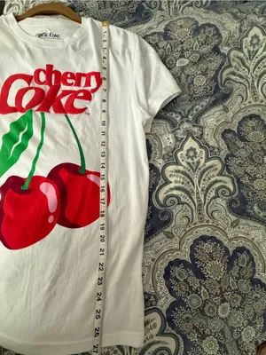Coca Cola Shirt Cherry Coke Classic Everyday Boyfriend Fashion size small thumbnail 4