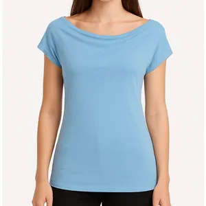 San Francisco City Lights Soft Drape Neck Tee T-Shirt Light Blue Medium NEW thumbnail 1