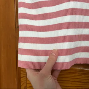 Tyler Boe Pink and White Striped Short Sleeve Ribbed Tee thumbnail 6