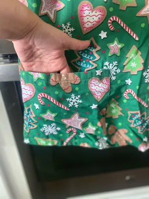 Butter Soft Holiday Pattern Scrub Top thumbnail 4