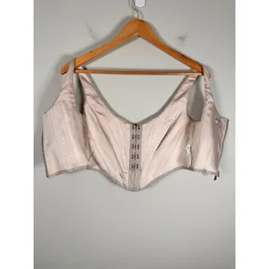 House of CB Elsa‎ Silver Sparkle Cropped Corset Top Women XS Boned Crop SB4834 thumbnail 4
