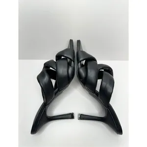 Abound Mule Sandals Size 6.5 Black Square Toe Woven‎ Stiletto Open Toe Heels thumbnail 6