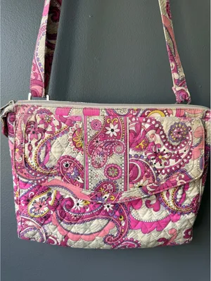 Vera Bradley Quilted Crossbody Bag in Pink Paisley Pattern thumbnail 2