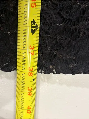 LRL Black Sequin Lace Cold Shoulder Ruffle Dress Size 10 / M (No Tag) thumbnail 7