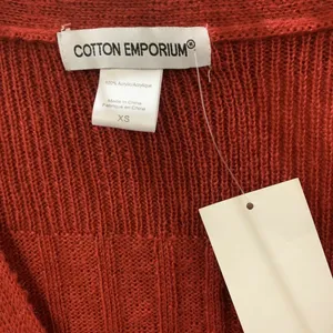Cotton Emporium Red Ribbed Button Cardigan Long Sleeve Sweater thumbnail 3