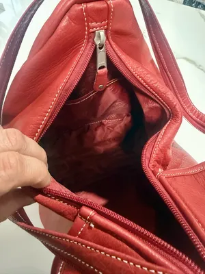 Canyon Outback Red Leather Shoulder Bag Convertible Backpack Louisville Cardinal thumbnail 10
