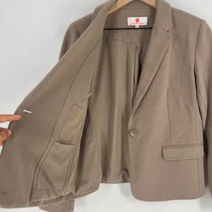 Samantha Brown Blazer‎ Jacket Womens Medium Brown Notch Lapel Single Breasted thumbnail 10