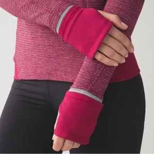 75. Lululemon runderful sz 4 1/2 zip mini check pique bordeaux drama heather thumbnail 2