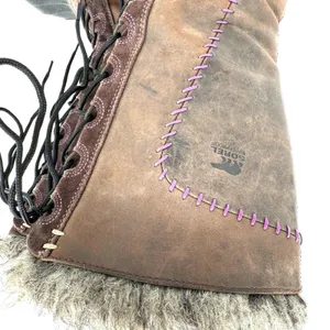 Sorel Women's Brown Cate The Great Brown Lace Up Fur Snow Boots Size 7.5 thumbnail 2