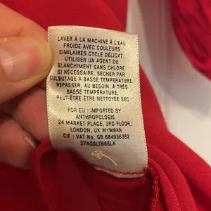 Anthropologie Maeve Red Rayon Popover Blouse thumbnail 4