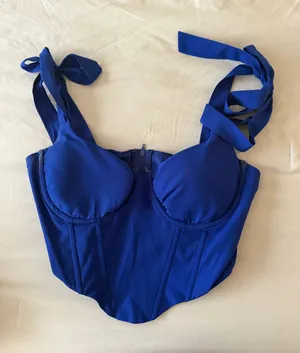 SheIn Royal Blue Corset Top thumbnail 1