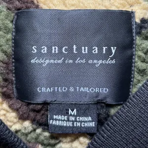 Sanctuary Green Camoflauge Zip Up Fleece Jacket Lined‎ Medium thumbnail 4