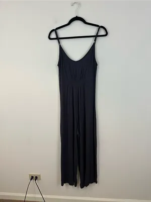 Z Supply Dark Gray Swingy Wide Leg Jumpsuit Spaghetti Strap Size Medium thumbnail 6