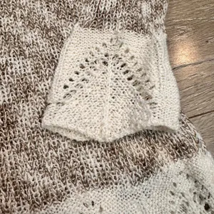 Poof Knit Sweater‎ Beige Crochet Hem Lace Cuffs Size Large L Whimsy thumbnail 3