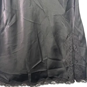 Victoria's Secret Black Satin Robe & Lace Slip Dress Lingerie Set OS XS‎ Black thumbnail 14