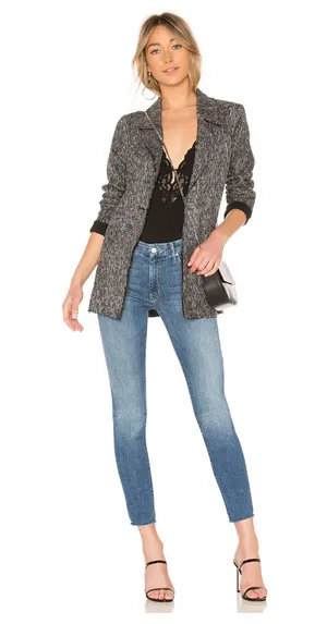 Mother Denim The Looker Ankle Fray Jean One Smart Cookie Blue Womens Size 26 thumbnail 1