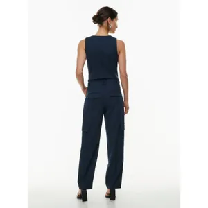 Babaton Aritzia Deniro Button Up Crepe Vest Navy Size 8 thumbnail 10