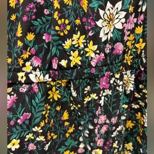 Old Navy Womens Floral Flutter Sleeve Mini Dress Black Yellow Purple Size Large‎ thumbnail 4