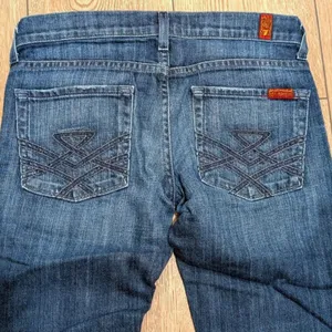 7 For All Mankind 26 Edie Jeans Slim Straight Leg Dark Faded Wash Made In USA thumbnail 5