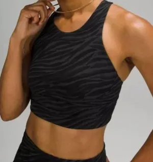 Lululemon black zebra wunder train longline bra thumbnail 1