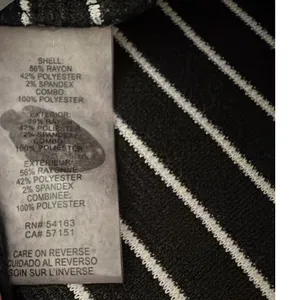 Karl Lagerfeld Striped Bell Sleeve Oversized Blouse Black White Size XL thumbnail 5