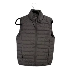 Uniqlo Grey Puffer Down Vest Packable‎ Travel Full Zip Nylon Womens XS thumbnail 2