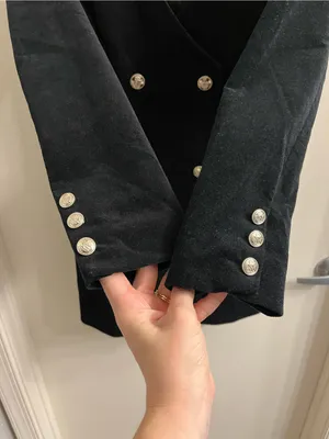 Good American Velvet Blazer Dress in Black Medium thumbnail 5
