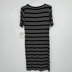 Lularoe Julia dress women's M pencil stripe jersey knit sheath black white NEW thumbnail 3