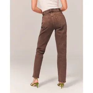 Abercrombie & Fitch Ultra High Rise 90s Straight Leg Jean Size 25 Washed Brown thumbnail 15