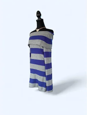 Vintage Y2K Grane McBling Blue Gray Striped Top size XL 💙 thumbnail 4
