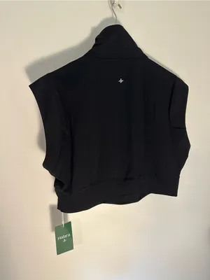 NWT Halara boxy mock neck quarter zip top black thumbnail 4