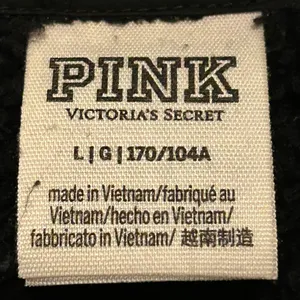 Victoria's Secret PINK Black Fuzzy Fleece Sherpa 1/4 Zip Pullover Jacket L‎ thumbnail 6