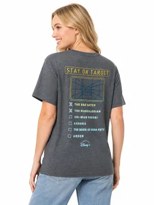 Disney Store Star Wars Marathon Graphic T Shirt Women’s Small Gray Double Sided thumbnail 7