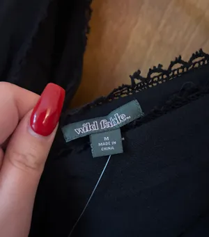 Wild Fable lace detail black Midi dress thumbnail 4