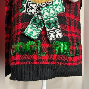Christmas Red and Black Plaid Reindeer Sweater thumbnail 3
