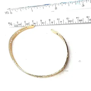 gold-toned cuff bangle bracelet matching ring Set cutout Greek key thumbnail 3