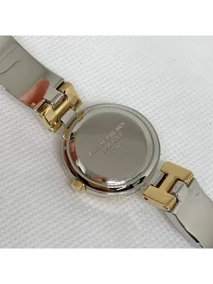 Women’s silver gold tone watch rhinestones 26mm quartz analog white dial running thumbnail 6