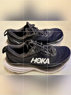 Hoka Bondi 8 Athletic Shoes Black & White US 7.5 B thumbnail 3