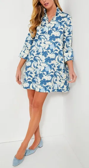 Tuckernuck Bonnie Blossom Megan Mini Dress Blue Floral thumbnail 1
