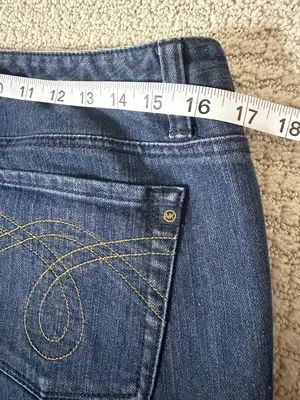 Michael Kors Indigo Flared Wide-Leg Jeans thumbnail 4