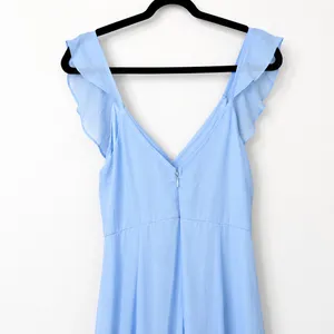 NEW Lulus Charming Event Light Blue Asymmetrical Ruffled Maxi Dress Medium thumbnail 8