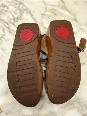 FitFlop Brown Leather Buckle Platform Sandals thumbnail 6