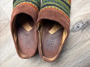 Born Handcrafted Wool Blanket Leather Slip On Boho Southwestern Clogs Size 7.5 thumbnail 9